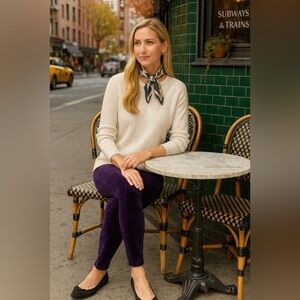 George purple velour leggings, elastic waist 💜